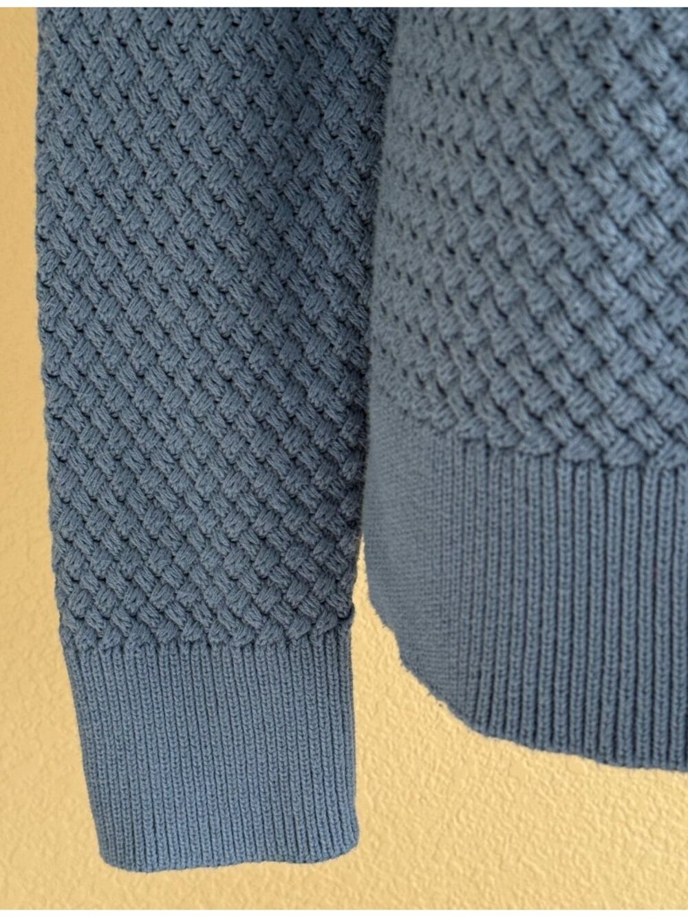 L.L. Bean Women's Basketweave Knit Cardigan Sweater Button Front Blue - Picture 4 of 8